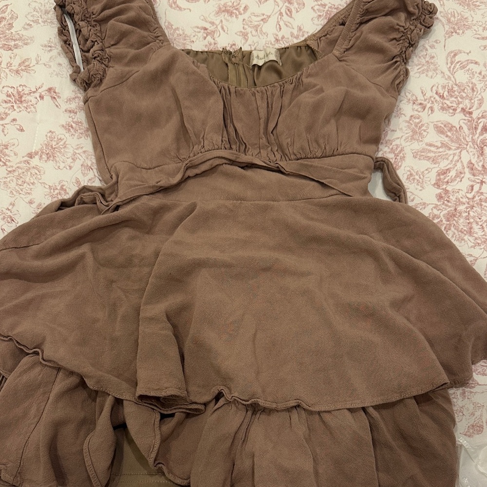 Altar'd State Tan Textured Dress